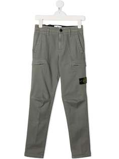 Stone Island Junior брюки карго с карманами на молнии