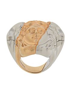Versace двухцветное кольцо Medusa