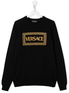 Versace Kids толстовка с вышитым логотипом