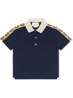 Gucci Kids рубашка поло с отделкой Interlocking G