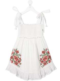 Zimmermann Kids платье с цветочной вышивкой