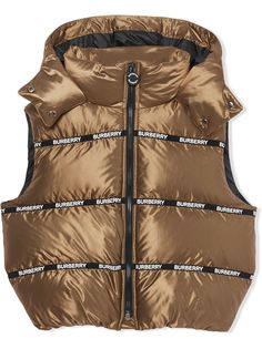 Burberry Kids жилет с капюшоном и логотипом