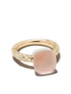 Pomellato кольцо из розового золота с бриллиантами и кварцем