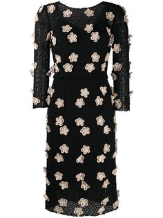 Dolce & Gabbana Pre-Owned платье с длинными рукавами и цветочным принтом
