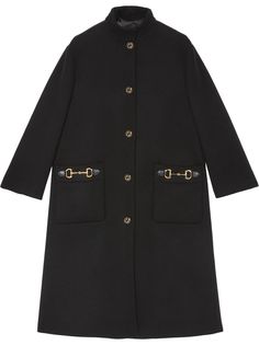 Gucci однобортное пальто с пряжкой Horsebit