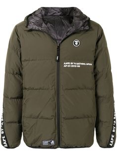 AAPE BY *A BATHING APE® двусторонний пуховик с капюшоном