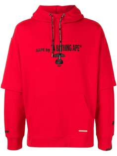 AAPE BY *A BATHING APE® многослойное худи с логотипом