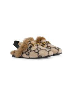 Gucci Kids слиперы Princetown с пряжкой Horsebit