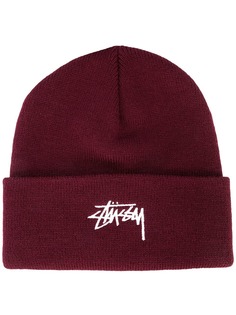 Stussy шапка бини с вышитым логотипом