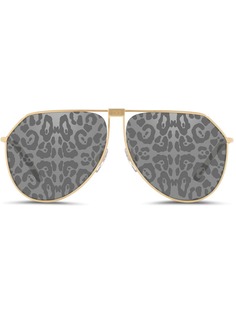 Dolce & Gabbana Eyewear солнцезащитные очки Slim с леопардовым принтом