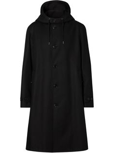 Burberry однобортное пальто с капюшоном