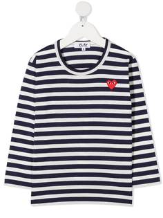 Comme Des Garçons Play Kids полосатая футболка с нашивкой