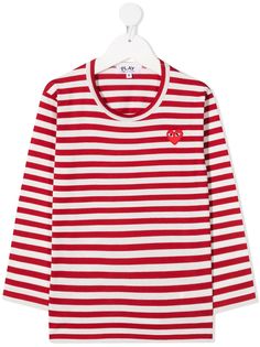 Comme Des Garçons Play Kids полосатая футболка с нашивкой