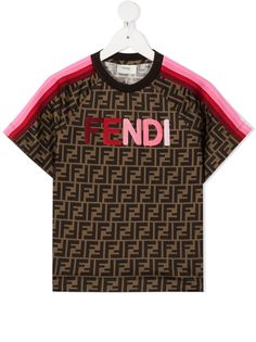 Fendi Kids футболка с аппликацией логотипа