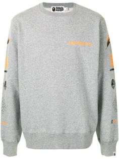 A BATHING APE® толстовка с круглым вырезом и логотипом Bape