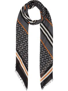 Burberry шарф в полоску Icon Stripe с монограммой