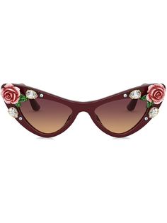 Dolce & Gabbana Eyewear солнцезащитные очки Tropical Rose в оправе кошачий глаз