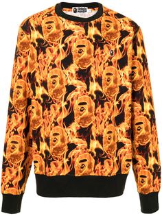 A BATHING APE® толстовка со сплошным принтом и логотипом Bape