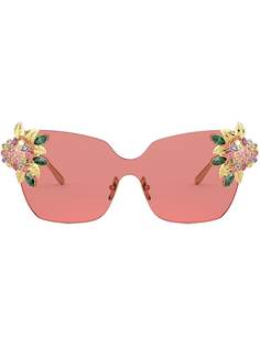 Dolce & Gabbana Eyewear массивные солнцезащитные очки Blooming с кристаллами