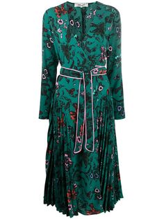 DVF Diane von Furstenberg платье миди с запахом и цветочным принтом