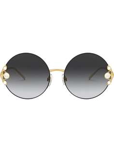 Dolce & Gabbana Eyewear декорированные солнцезащитные очки в круглой оправе