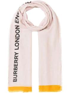 Burberry шарф в полоску с монограммой