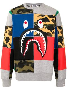 A BATHING APE® толстовка в технике пэчворк с принтом