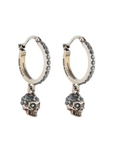 Alexander McQueen серьги-кольца с декором Skull