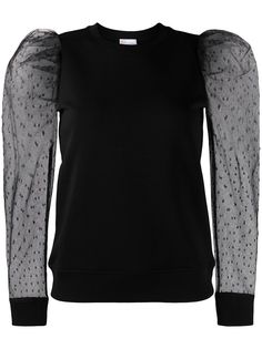 RED Valentino толстовка с сетчатыми рукавами