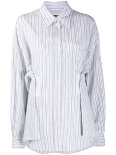 MM6 Maison Margiela рубашка в тонкую полоску с драпировкой