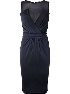 Givenchy Pre-Owned приталенное платье с прозрачной вставкой