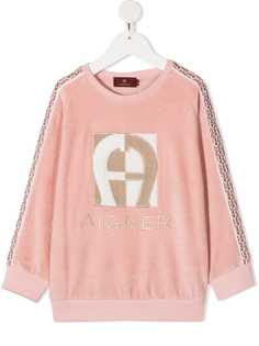 Aigner Kids платье-толстовка с логотипом
