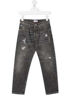 Brunello Cucinelli Kids прямые джинсы с эффектом потертости