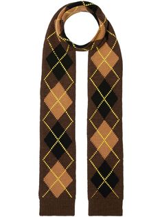 Burberry шарф с узором аргайл вязки интарсия