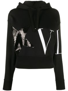 Valentino худи с логотипом VLTN и пайетками