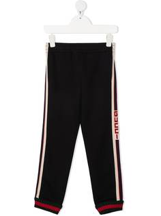 Gucci Kids спортивные брюки с отделкой Web