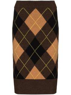 Burberry кашемировая юбка-карандаш Ayla в клетку аргайл