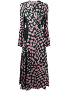 DVF Diane von Furstenberg клетчатое платье со вставками