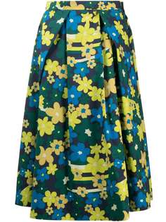 Marni плиссированная юбка миди с цветочным принтом