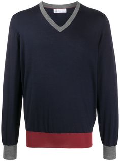 Brunello Cucinelli джемпер тонкой вязки в стиле колор-блок