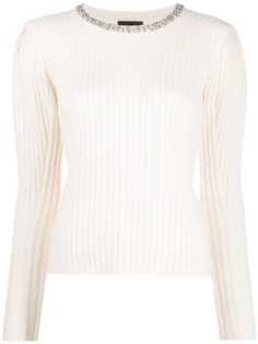 LIU JO джемпер в рубчик с кристаллами