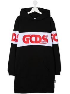 Gcds Kids длинная толстовка с капюшоном и логотипом