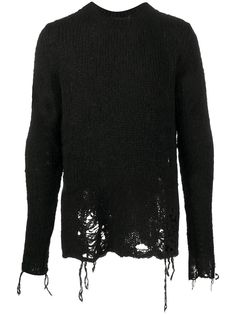 Thom Krom свитер с круглым вырезом и эффектом потертости