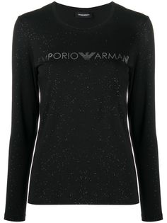 Emporio Armani футболка с длинными рукавами и блестками