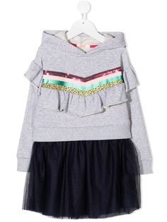 Billieblush платье со вставками и капюшоном