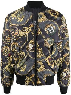 Versace Jeans Couture бомбер на молнии с принтом