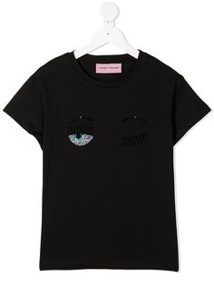 Chiara Ferragni Kids футболка с аппликацией