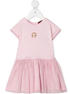 Aigner Kids расклешенное платье в горох