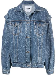 MSGM джинсовая куртка с эффектом разбрызганной краски