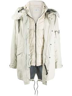 C.P. Company плащ с капюшоном и потайной застежкой